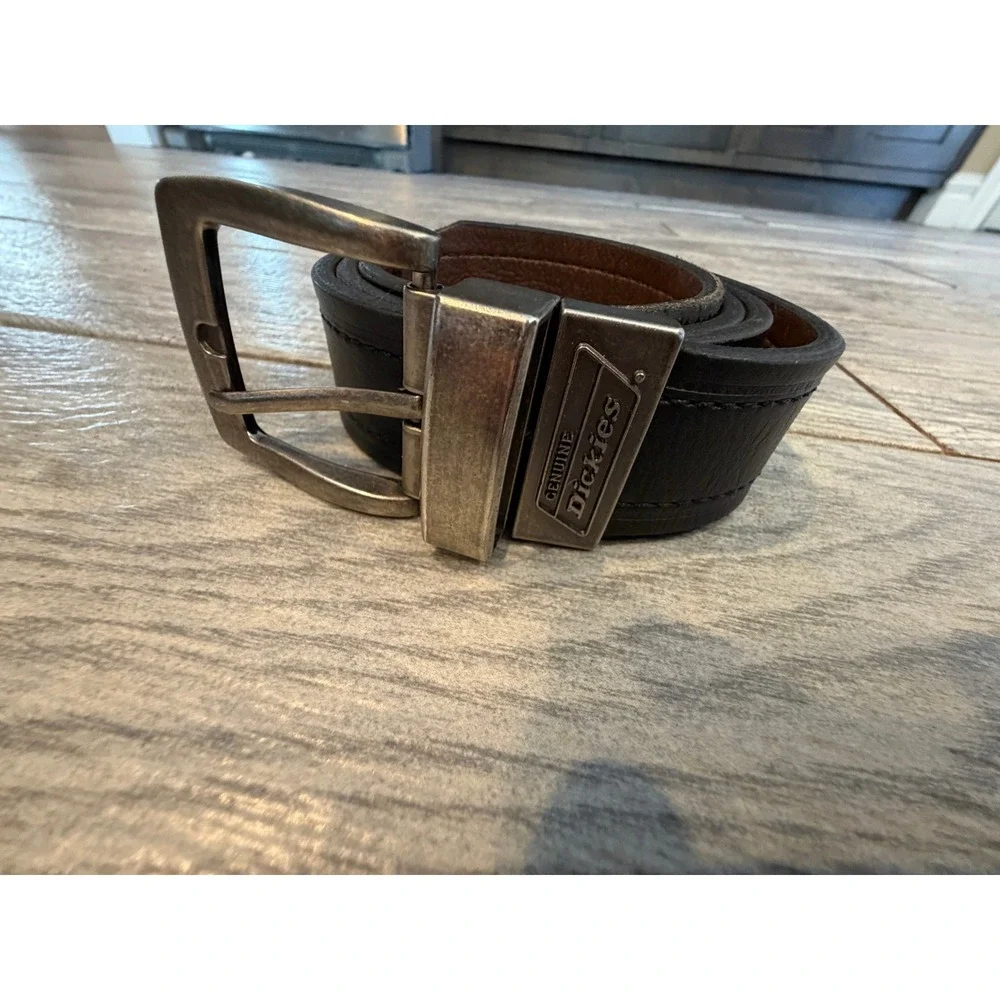 Dickies Reversible Belt Men 34 Black Brown Leather Workwear Casual Mens